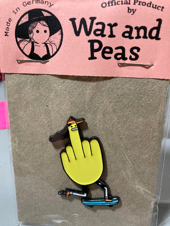 War and Peas (Elizaberth Pich/Jonathan Kunz) - Middle Finger Pin