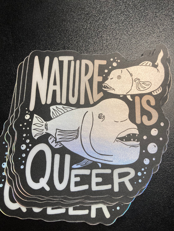 (C) Sarah Maloney - Sticker: Nature is Queer (Fish)