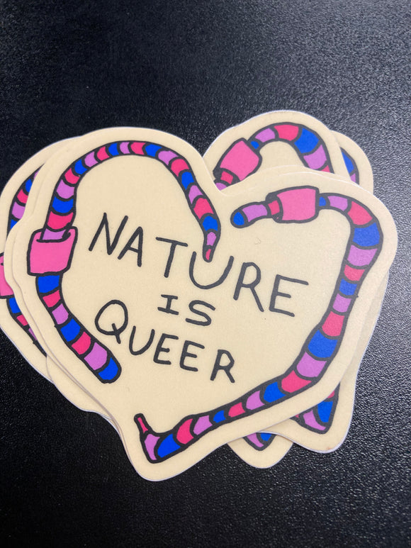 (C) Sarah Maloney - Sticker: Nature is Queer (Worms)